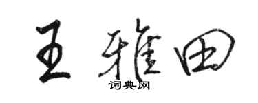 骆恒光王雅田行书个性签名怎么写