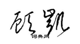 梁锦英顾凯草书个性签名怎么写