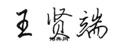 骆恒光王贤端行书个性签名怎么写