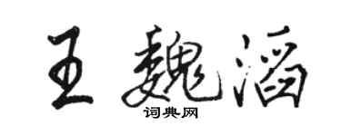 骆恒光王魏滔行书个性签名怎么写