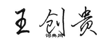 骆恒光王创贵行书个性签名怎么写