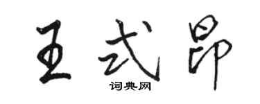 骆恒光王式昂行书个性签名怎么写