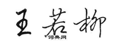 骆恒光王若柳行书个性签名怎么写