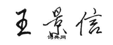 骆恒光王景信行书个性签名怎么写