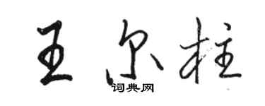骆恒光王尔柱行书个性签名怎么写