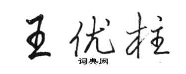 骆恒光王优柱行书个性签名怎么写