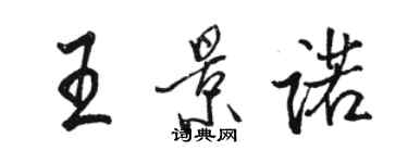 骆恒光王景诺行书个性签名怎么写