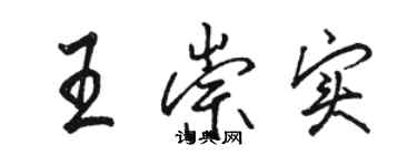 骆恒光王崇实行书个性签名怎么写