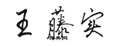 骆恒光王藤实行书个性签名怎么写