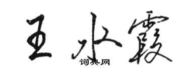 骆恒光王水霞行书个性签名怎么写