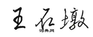 骆恒光王石墩行书个性签名怎么写