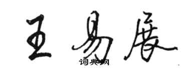 骆恒光王易展行书个性签名怎么写