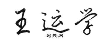 骆恒光王运学行书个性签名怎么写