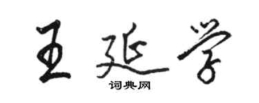 骆恒光王延学行书个性签名怎么写
