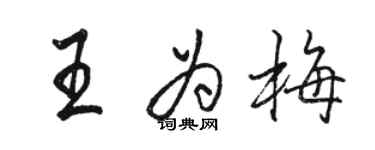 骆恒光王为梅行书个性签名怎么写