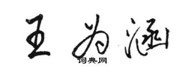 骆恒光王为涵行书个性签名怎么写