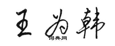 骆恒光王为韩行书个性签名怎么写