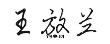 骆恒光王放兰行书个性签名怎么写