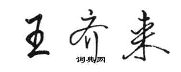 骆恒光王齐来行书个性签名怎么写