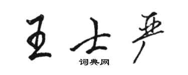 骆恒光王士严行书个性签名怎么写