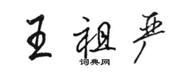 骆恒光王祖严行书个性签名怎么写
