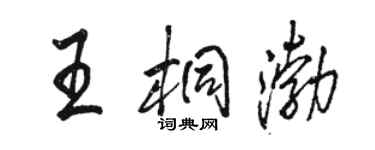 骆恒光王桐渤行书个性签名怎么写