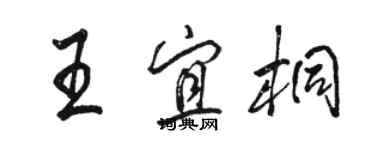 骆恒光王宜桐行书个性签名怎么写