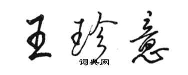 骆恒光王珍意行书个性签名怎么写