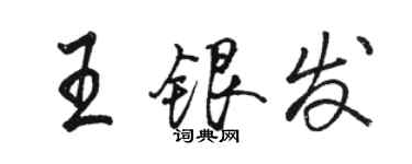 骆恒光王银发行书个性签名怎么写