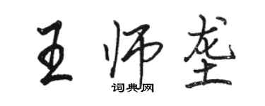 骆恒光王师垄行书个性签名怎么写