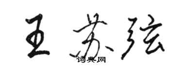 骆恒光王苏弦行书个性签名怎么写