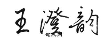 骆恒光王澄韵行书个性签名怎么写