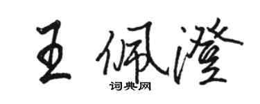 骆恒光王佩澄行书个性签名怎么写