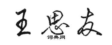 骆恒光王思友行书个性签名怎么写