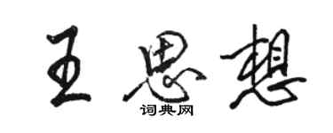 骆恒光王思想行书个性签名怎么写