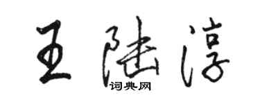 骆恒光王陆淳行书个性签名怎么写