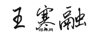 骆恒光王寒融行书个性签名怎么写
