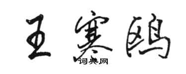 骆恒光王寒鸥行书个性签名怎么写