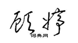 梁锦英顾婷草书个性签名怎么写