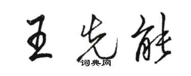 骆恒光王先能行书个性签名怎么写