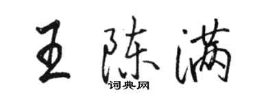 骆恒光王陈满行书个性签名怎么写
