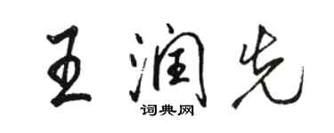 骆恒光王润先行书个性签名怎么写
