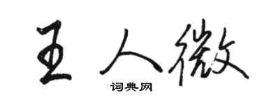 骆恒光王人微行书个性签名怎么写