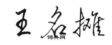 骆恒光王名摊行书个性签名怎么写