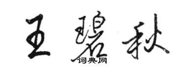 骆恒光王碧秋行书个性签名怎么写