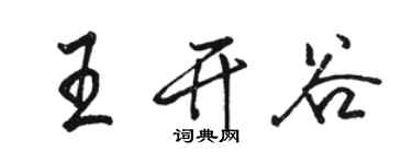 骆恒光王开谷行书个性签名怎么写