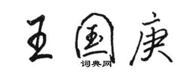 骆恒光王国庚行书个性签名怎么写