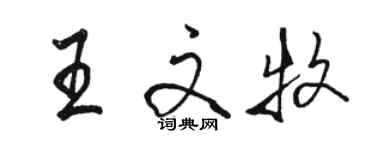 骆恒光王文牧行书个性签名怎么写