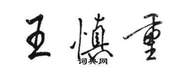 骆恒光王慎重行书个性签名怎么写