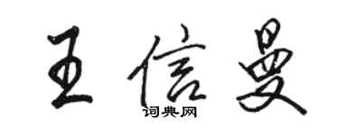 骆恒光王信曼行书个性签名怎么写